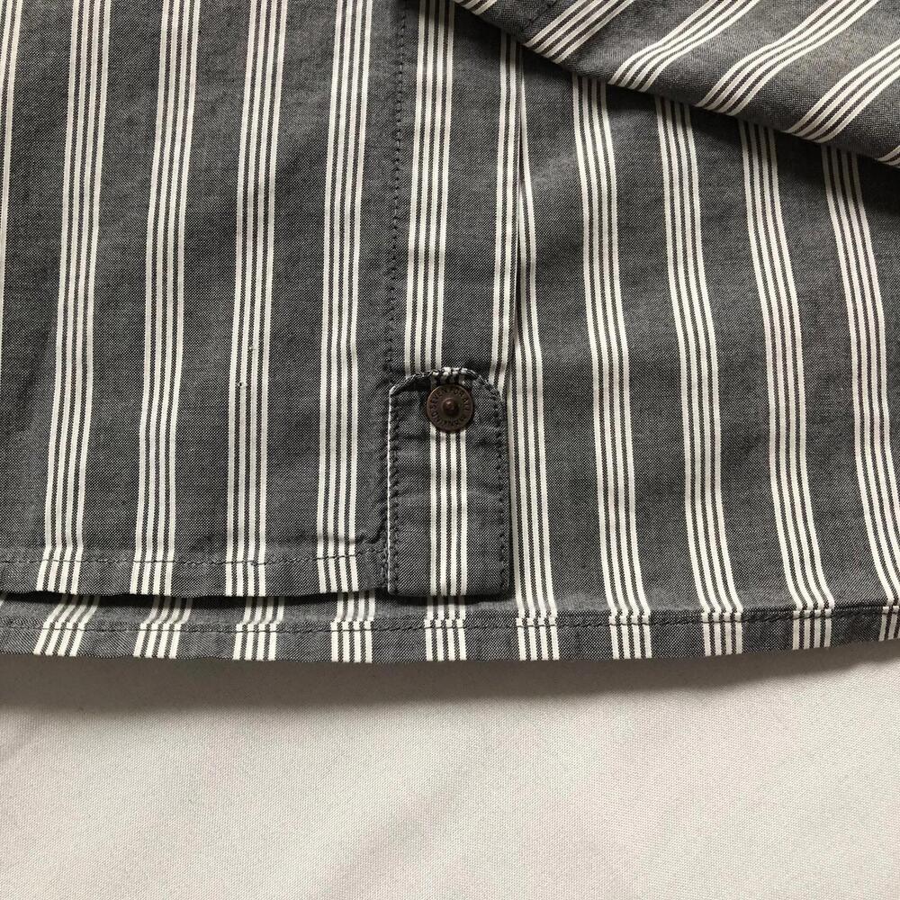 7 Seven For All Mankind Shirt Mens XXL Button Down Cotton Gray Stripe - Picture 4 of 8